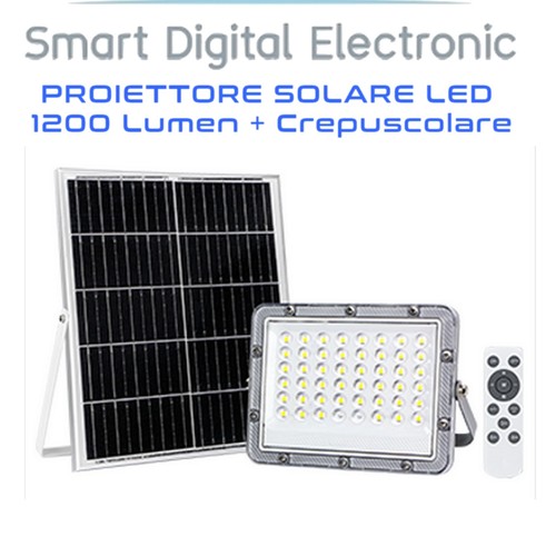 Faro led solare con pannello - con, e